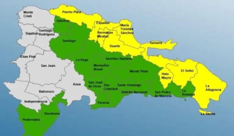 24 provincias en RD están en ALERTA por vaguada