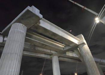 Colocan las primeras vigas para futura línea del Metro en dirección a la Prolongación 27 de Febrero
