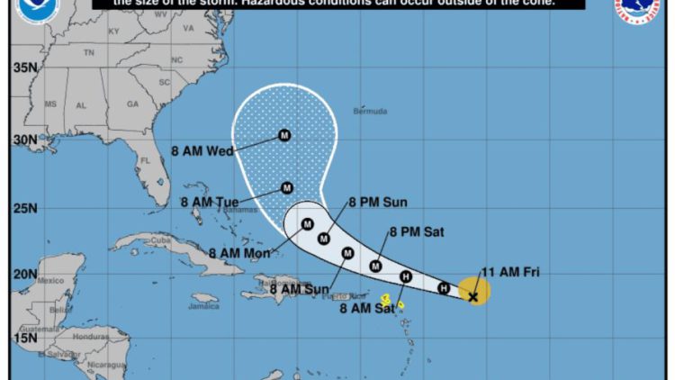 Erin se convierte en huracán; se esperan vientos moderados y oleaje peligroso en costa de RD
