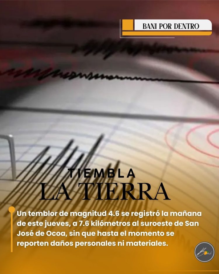 Alarma y pánico en Baní tras temblor de 4.6 con epicentro en san José de Ocoa