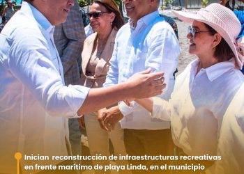 GOBERNADORA ENCABEZA JUNTO A MINISTRO DE TURISMO ACTO DE APERTURA TRABAJOS DE REMOZAMIENTO PLAYA LINDA NIZAO