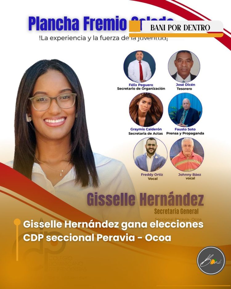 Gisselle Hernández gana elecciones del CDP seccional Peravia-Ocoa