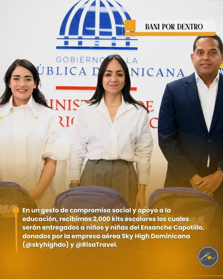 Empresa aérea Sky High Dominicana dona 2 mil kist escolares a Ministerio de Interior y Policía