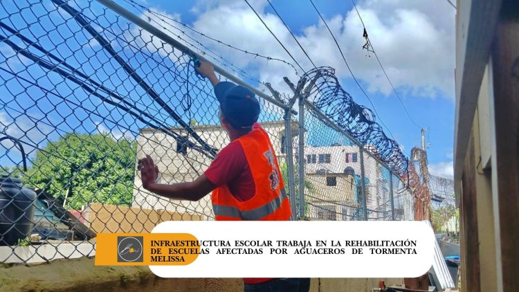 Infraestructura Escolar trabaja en la rehabilitación de escuelas afectadas por aguaceros de tormenta Melissa