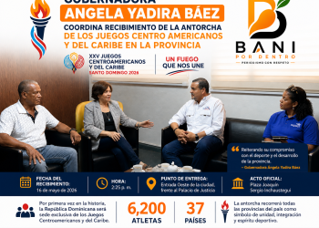 Gobernadora Ángela Yadira Báez coordina junto a autoridades deportivas recibimiento de la antorcha de los XXV Juegos Centroamericanos y del Caribe