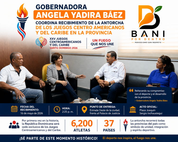 Gobernadora Ángela Yadira Báez coordina junto a autoridades deportivas recibimiento de la antorcha de los XXV Juegos Centroamericanos y del Caribe